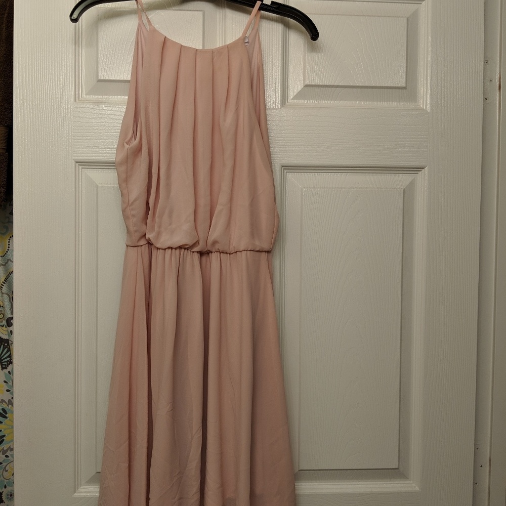 Lightweight silky pale pink dress